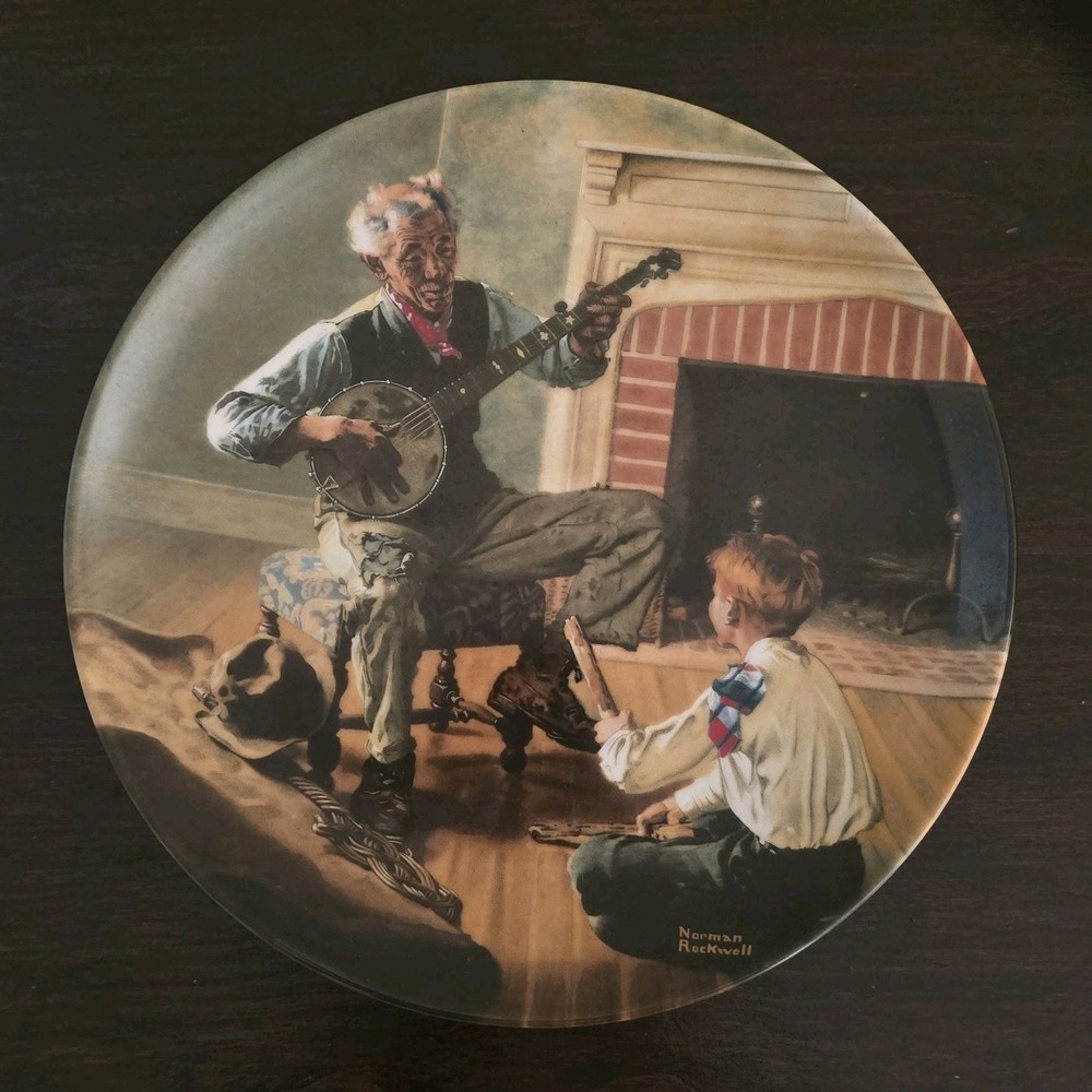 Norman Rockwell THE BANJO PLAYER Collectors Plate Heritage Number 10290b